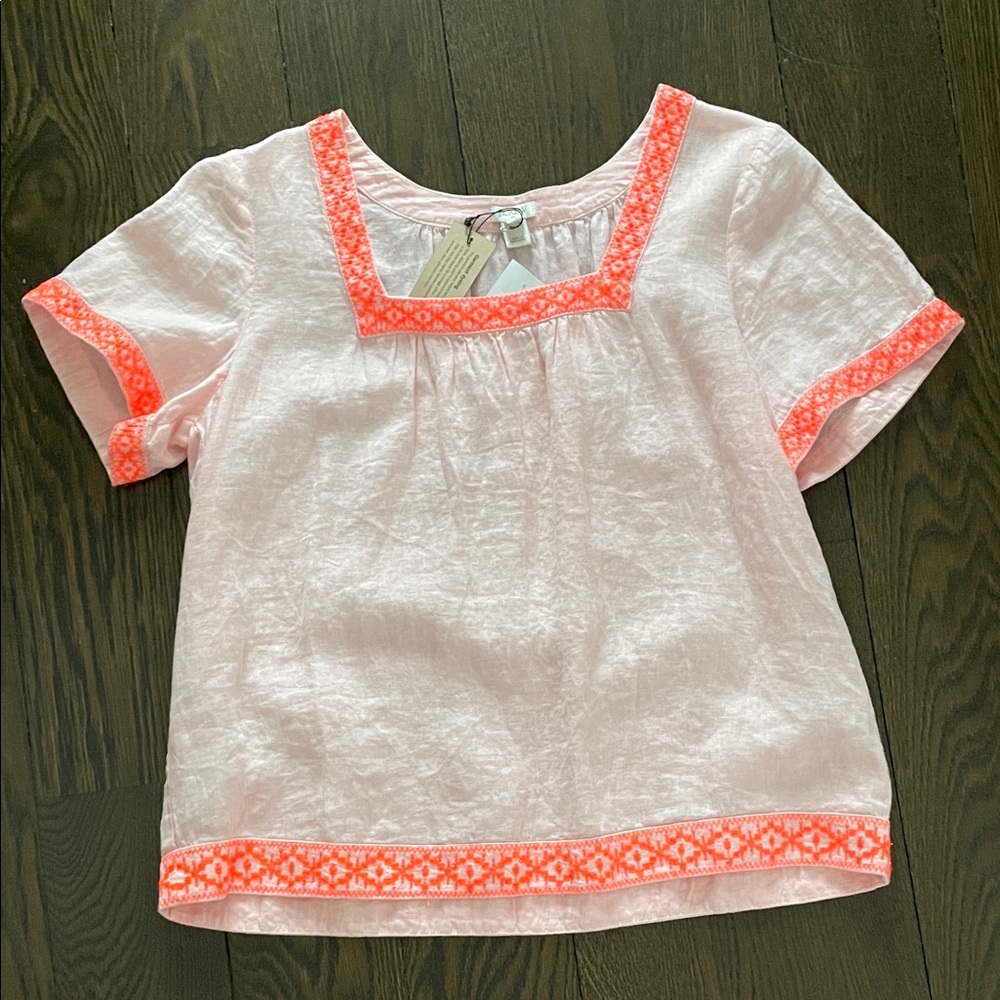 J. Crew linen summer blouse size large NWT